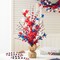 Set of 2 21"H Patriotic/ Americana Red&White&Blue Floral Table Tree
